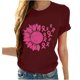 thumbnail image 2 of Puntoco Blusa de manga corta con estampado de moda para mujer, divertida camiseta de cuello redondo, 2 of 4