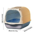 thumbnail image 3 of Moocorvic Cats Litter Box with Lid, Hooded Litter Pan 14x 19.7 x 13.4 Inches(Blue), 3 of 7