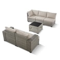 thumbnail image 4 of PARKWELL 6-Pieces Patio Furniture Sets,Outdoor Modular Sectional Sofa Set with Coffee Table,All-Weather Rattan Wicker Conversation Set for Backyard Deck,Taupe/Beige, 4 of 11