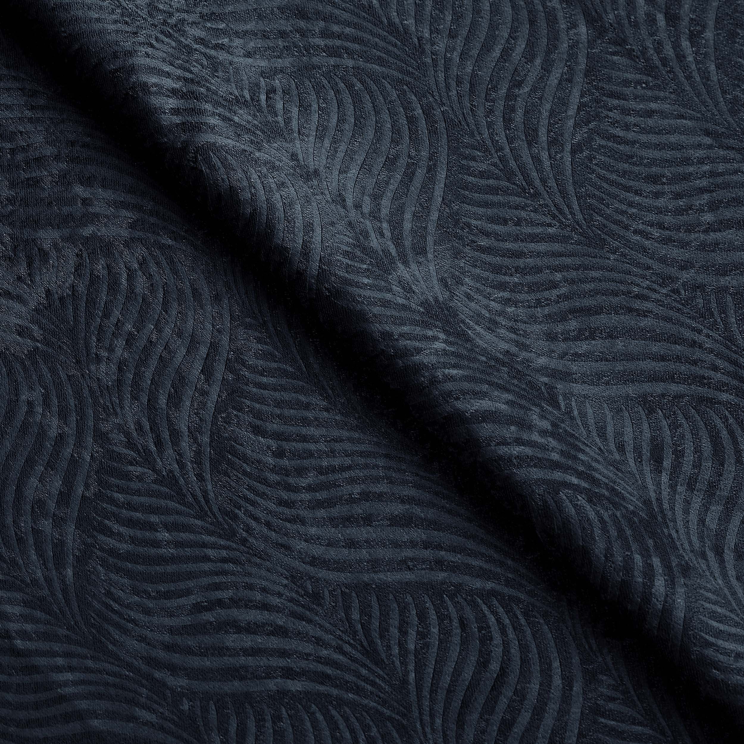 Superior Wave Blackout Grommet Curtains Panel Set, Navy Blue, 42" x 108"