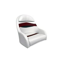 Horizon Manufacturing Elite Series Pontoon Bucket Style Captain Chair 3206-AAEC White/Red/Charcoal