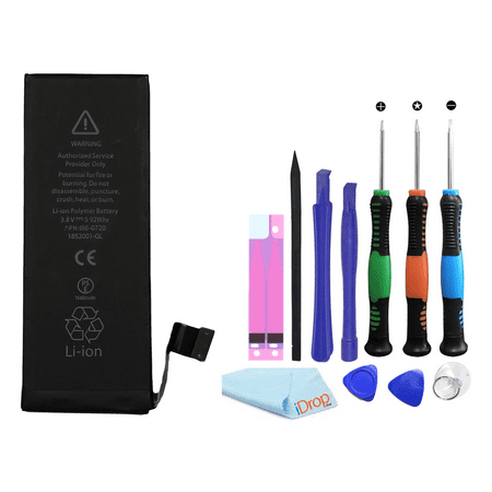 iDropShop Brand New 0 Cycle Internal Replacement Battery Repair Kit Compatible for i-Phone 5S (A1453 A1457 A1518 A1528) Includes Battery Adhesive, Repair Tools, and