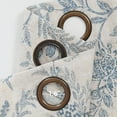 thumbnail image 6 of Curtainking Floral Curtains Linen Farmhouse Curtains for Living Room 84 inch Country Curtains Grommet Top Semi Sheer Curtains Light Filtering 2 Panels Blue on Beige, 6 of 10