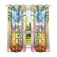 thumbnail image 2 of Pipeapple with Glasses Blackout Curtains Thermal Insulation 63 inch Grommet for Bedroom Living Room Bathroom Kitchen Windows 2 Pack, 2 of 6