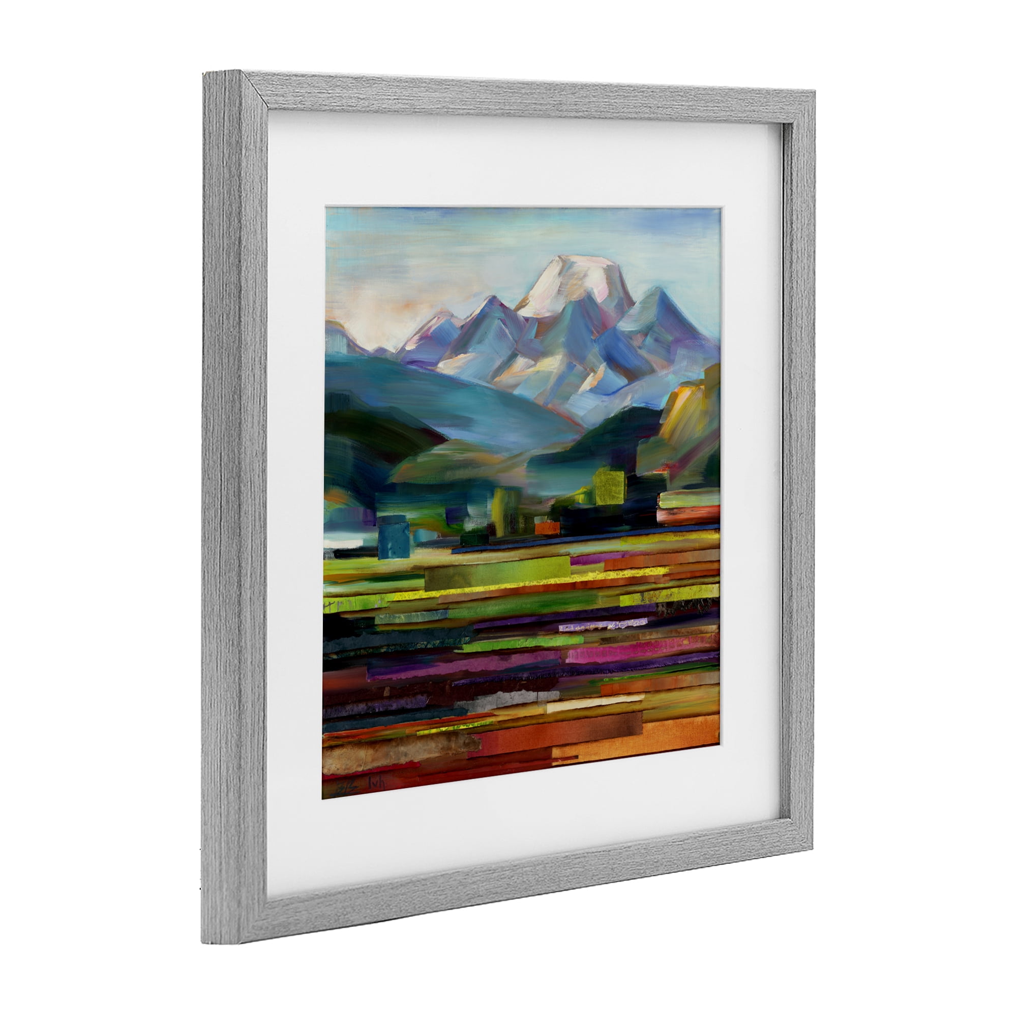 Stupell Industries Nature's Layers Mountain Scene Gray Framed Print Under Glass, design by Borcherding