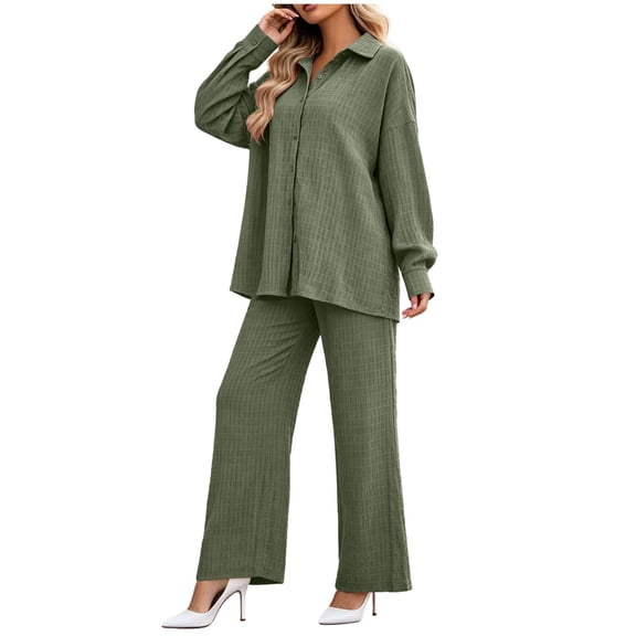 Zulora Women's Oversized Button Down Pajama Set Pants