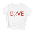thumbnail image 2 of Hauts d'Été Grande Taille pour Femmes, Mode Décontractée, T-shirt à Manches Courtes Imprimé pour la Saint-Valentin, Hauts Graphiques Originaux, T-shirt à Col en V pour Femmes en Liquidation, 2 of 3