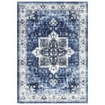 thumbnail image 2 of GlowSol 6' x 9' Machine Washable Area Rug Vintage Persian Distressed Rug Retro Medallion Rug Floral Print Rug for Home Decor, Blue, 2 of 7