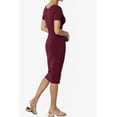 thumbnail image 4 of TheMogan Robe Midi Moulante en Jersey de Coton Extensible à Manches Courtes pour Femmes, 4 of 6