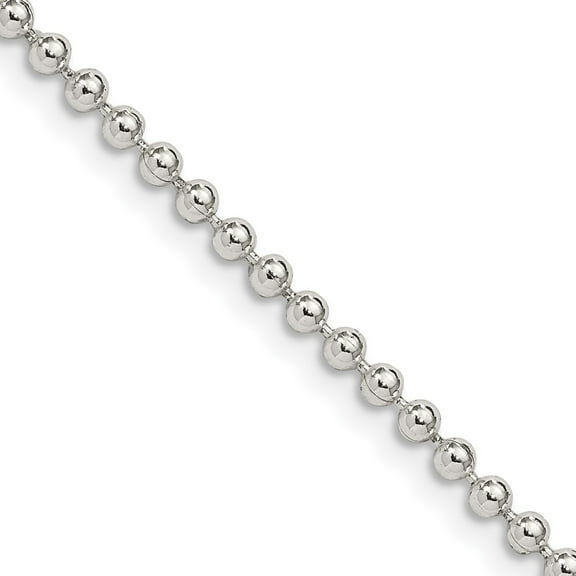 925 Sterling Silver Ball Beaded Chain Styles Necklace 2.35 mm 16 inch