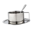 thumbnail image 3 of Tnarru Coffee Mug Set with Plate and Spoon Stainless Steel for Cafe Camping Kitchen 200ML Set, 3 of 8