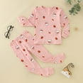 thumbnail image 2 of AJIWYH Pajamas for Girls,Little Boys Girls Kids Cartoon Bunny Crewneck Pajamas Cotton Long Sleeve Pj's Toddler Clothes Sleepwear Girls Size 7 Pajamas Pink,5-6 Years, 2 of 8