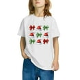 thumbnail image 4 of Odeerbi Kids Boys Girls Christmas T-shirt Fashion Cute Christmas Printed Casual Short Sleeve Cotton Top Shirt Kids Clothes White, 4 of 5