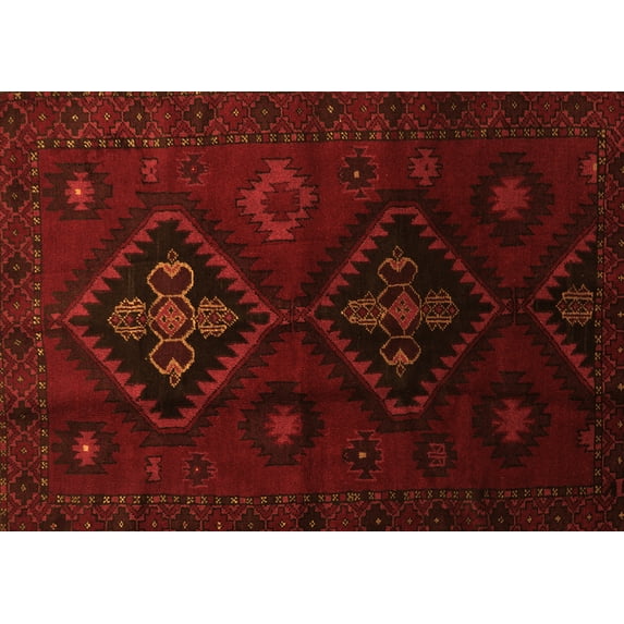 Ahgly Company Indoor Rectangle Persian Orange Traditional Area Rugs, 2' x 4'