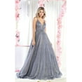 thumbnail image 3 of Royal Queen RQ7983 Juniors Womens Deep V-Neck Corset A-Line Evening Dress, 3 of 6