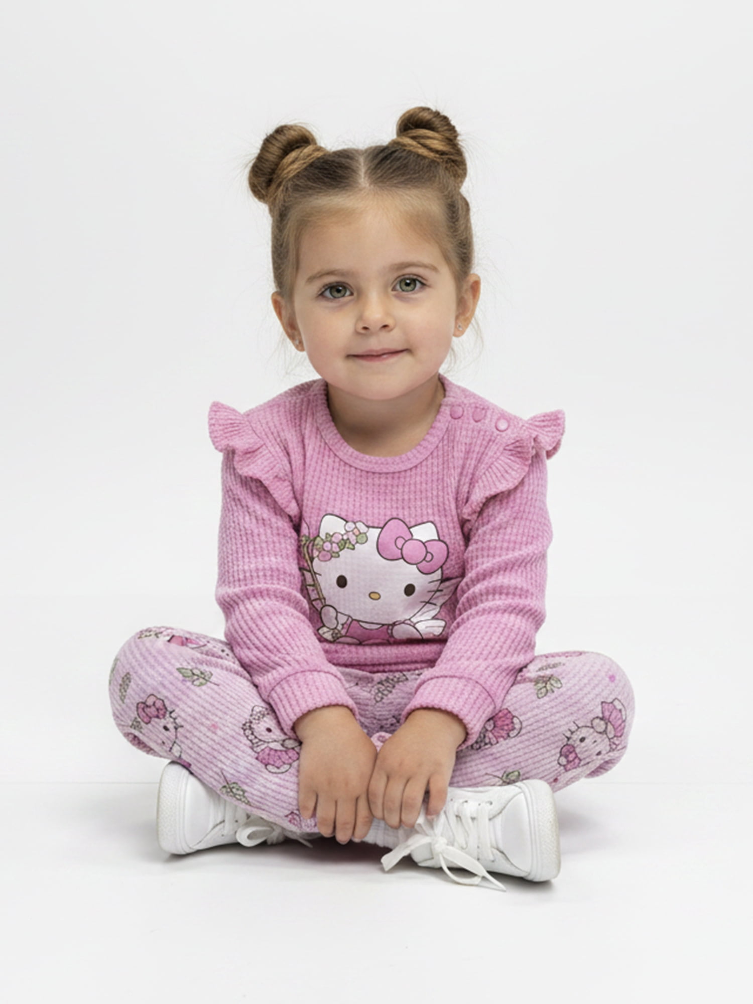 Hello Kitty Baby Girls Waffle Knit Top and Pants Set, 2-Piece, Sizes 0M-24M