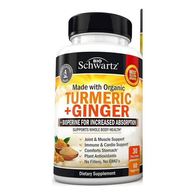 Suplemento de cúrcuma y jengibre BioSchwartz 1000mg 60 cápsulas