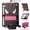 Black+Rose, variant on Decase for iPad Mini 7th(A17 Pro) 2024 / Mini 6th Generation 8.3" 2021, with Pen Holder & Shoulder Strap,3-Layers Heavy Duty Shockproof Protective Cover for Children (Boys)/Man,Red+Blue