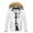 White, variant on Chrisuno Men Winter Jacket Parka Windproof Ski Raincoat Hood Black White S