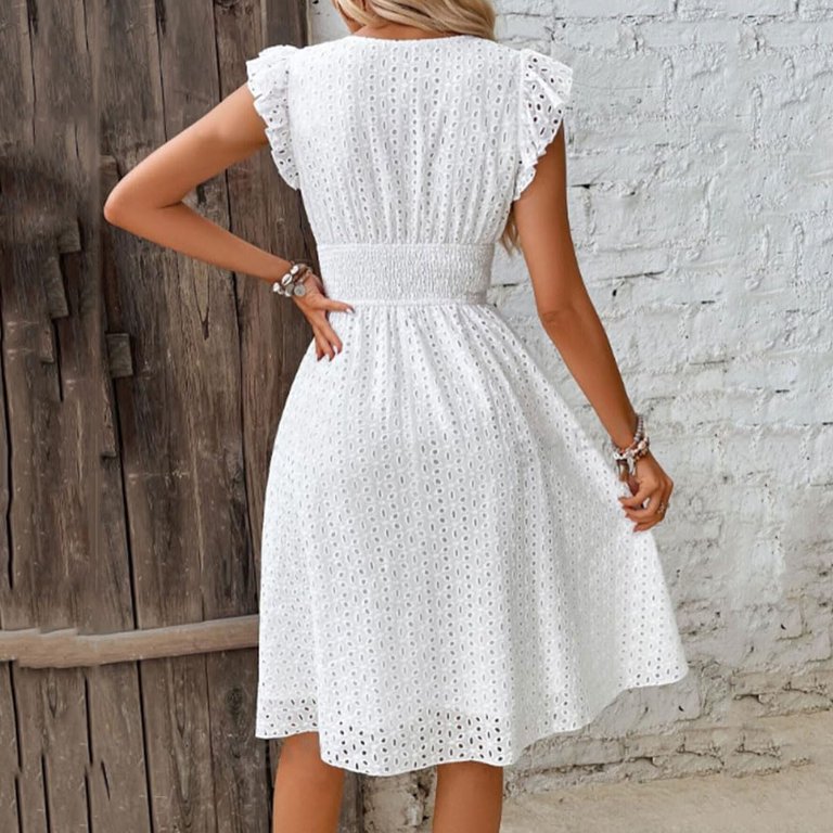 knee length dresses for ladies Mariana Yellow Lace Bust Midi Dress - US 6 main image 0