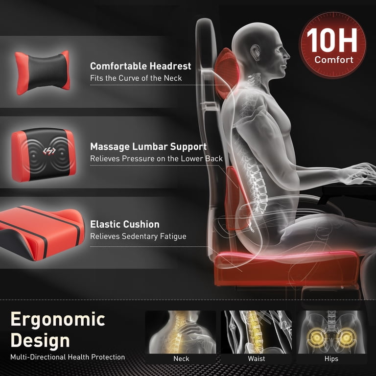 Hldirect Ergonomic Gaming Chair, Black & Red with Pocket Springs photo 7