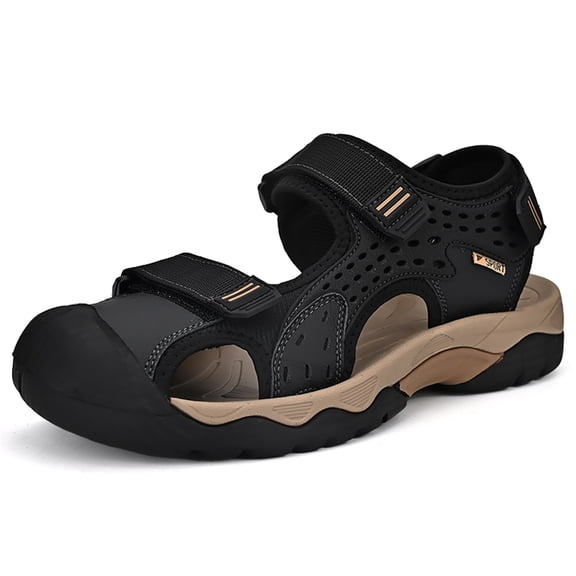 LASUDRAA Mens Outdoor Hiking Sandals Waterproof Lightweight Athletic Sandals with Adjustable Straps Non-Slip Beach Shoes for Men