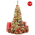 thumbnail image 4 of Gymax 4.5ft Pre-lit Pencil Snow Flocked Pencil Christmas Tree Holiday Decoration, 4 of 10