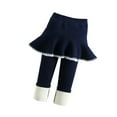 thumbnail image 2 of Esaierr Kids Toddler Winter Leggings for Girls 1-7Y Baby Fall Winter Stretch Pants with Ruffle Tutu Skirt Fleece Lined Warm Thick Pantskirt Pants Tights, 2 of 7