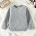 thumbnail image 2 of Ulanda Toddler Baby Boy Girl Clothes Solid Color Crewneck Sweatshirt Long Sleeve Pullover T Shirt Tops Fall Winter Outfit (Grey, 9-10 Years), 2 of 7