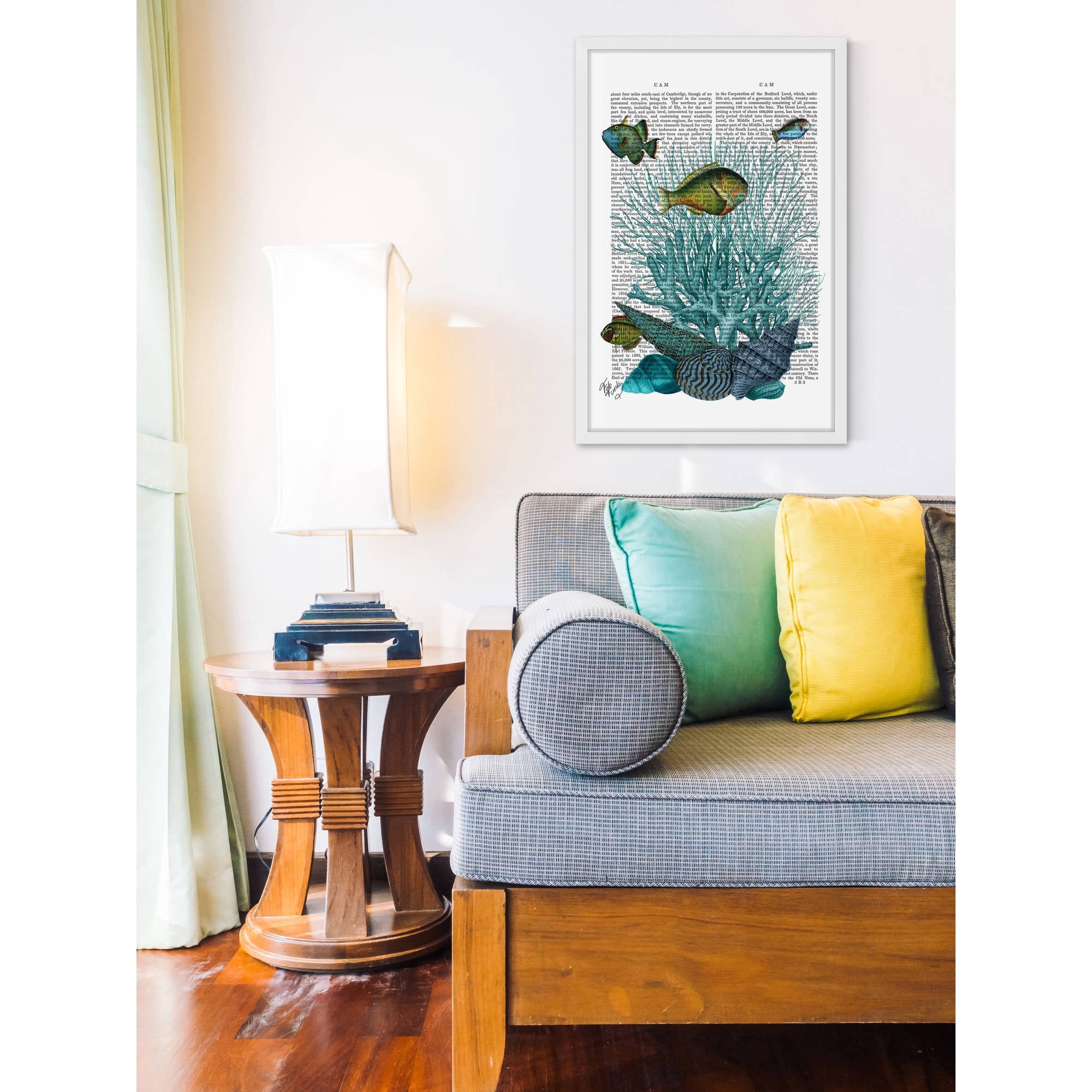 Marmont Hill "Blue Coral Fish" Framed Painting Print
