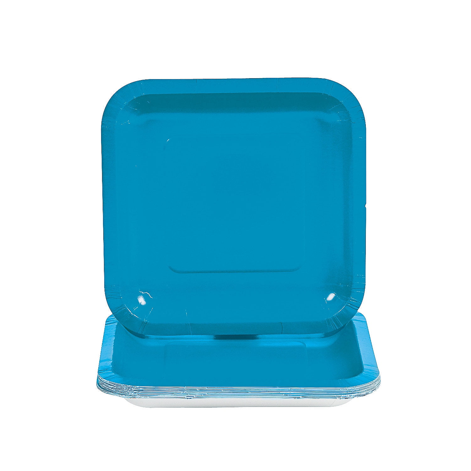 18 Pieces - Party Supplies Turquoise Square Paper Dinner Plates 18 Ct