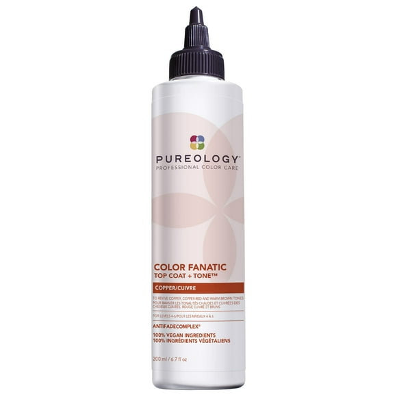 Pureology Color Fanatic Top Coat + Tone Copper High-Gloss Hair Toner Hair Gloss for Color-Treated Hair Glaze For Auburn & Red Hair 6.7 Fl Oz
