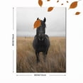 thumbnail image 3 of Qisvanset 12x16 Inch 2D Flat Framed Canvas Art, Majestic Black Horse Rustic Farmhouse Western Nature Landscape Wall Art, 3 of 5