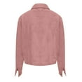 thumbnail image 4 of YUGYXL Womens Fashion Cropped Corduroy Button Down Jackets Tops Fall Trendy Long Sleeve Shirts Pink L, 4 of 8