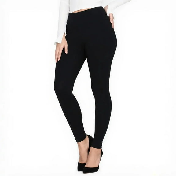 Hitime High Waisted Women's Leggings for Women Tummy Control Black Leggings Workout Pants for Women, Full Length BLACK S-M