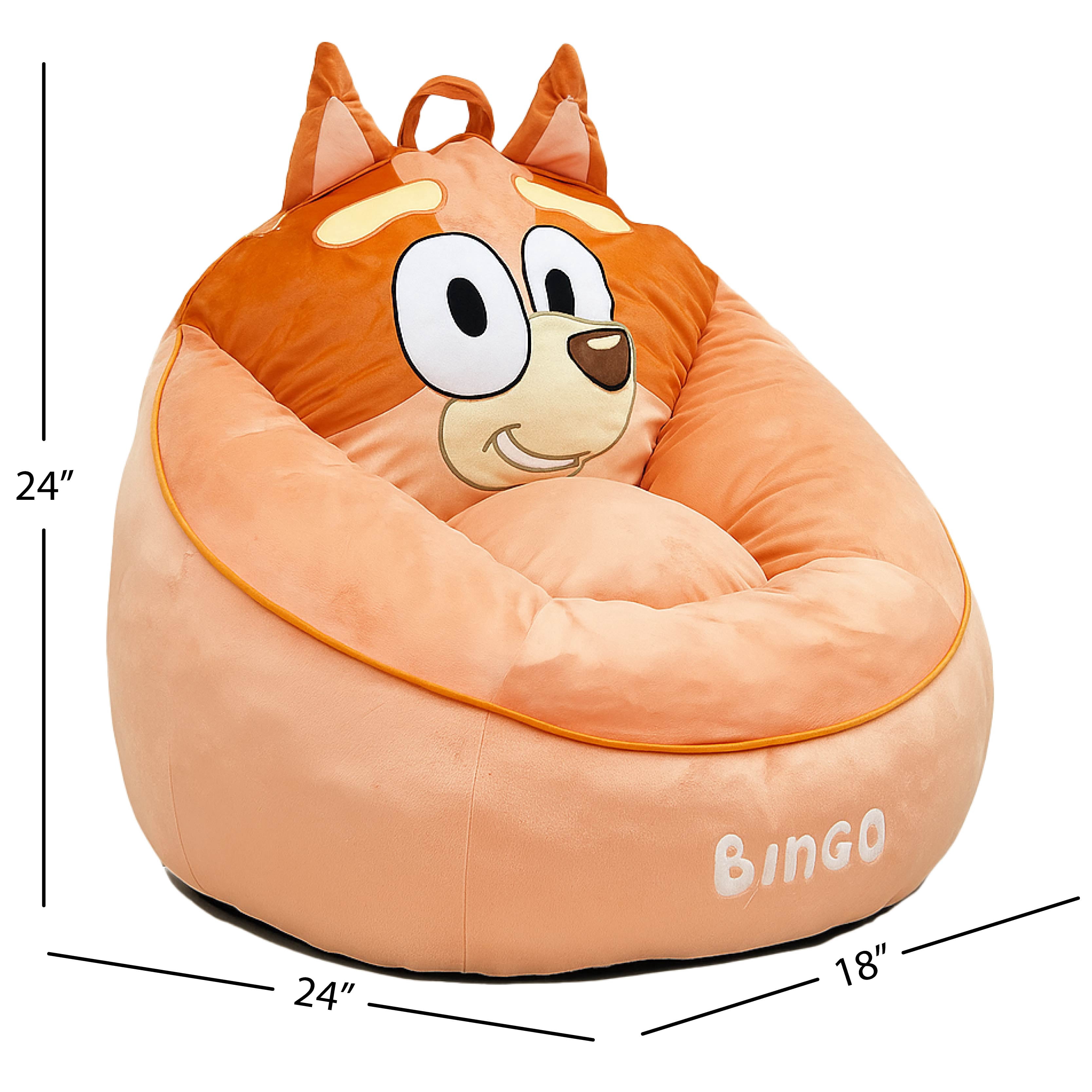 Bingo Kids' Compressed Foam Bean Bag Chair, Blue, 24" x 5" x 18"