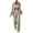 Khaki, variant on Women's Solid Color Turn-down Collar Long Sleeve Slim Fit Sweater and Knitted Pants Set Trendy Lapel Casual Wear S