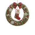 thumbnail image 3 of Sea Glass Christmas Wreath Kit DIY Holiday Wreath Making Supplies with Frosted Glass Beads Bows for Front Door Wall Mantel Handmade Gift, 3 of 7
