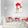 thumbnail image 3 of Designart Red Rose Sketch with Red Splashes - Floral Throw Pillow - 12x20, 3 of 5