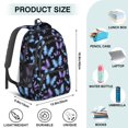 thumbnail image 4 of Butterfly and Blue Purple Black Pattern Backpack for School, Cute School Bag with Adjustable Shoulder Straps and Padded Back, 16.9"x12.6"x5.9", 4 of 4