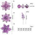 thumbnail image 2 of 24 Pcs Christmas Poinsettia Flowers Set, Christmas Tree Decorations   Artificial Christmas Flowers,Glitter Berries Stems,Christmas Balls,Wedding Decor Xmas Tree New Year Ornaments,Violet, 2 of 7