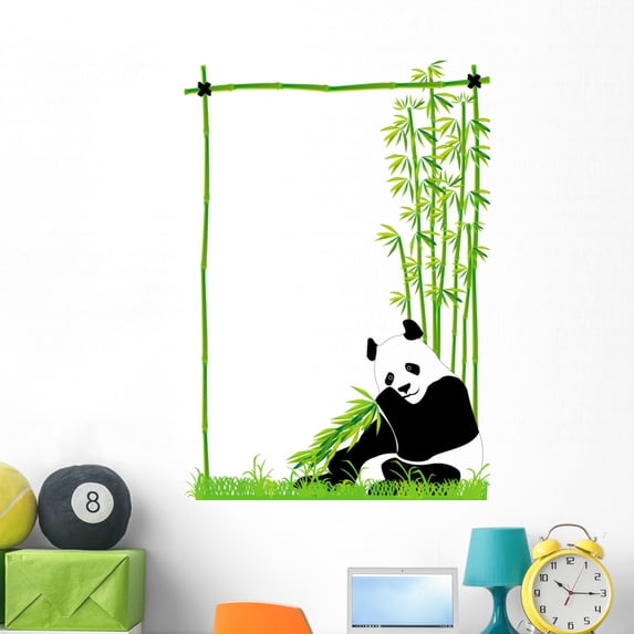 Funny Panda Wall Decal by Wallmonkeys Peel and Stick Graphic (48 in H x 33 in W) WM7483