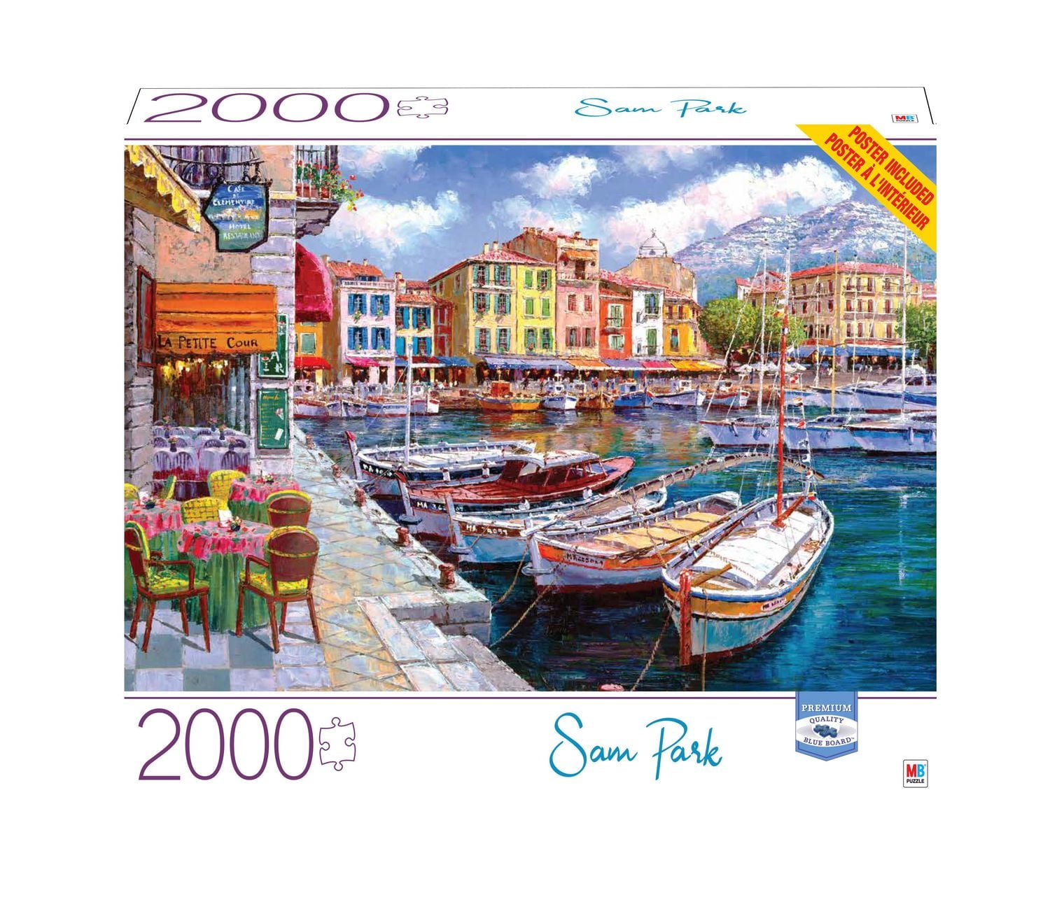 Deluxe 2000-Piece Jigsaw Puzzle, for Adults and Kids Ages 8 and up, Café in Cassis