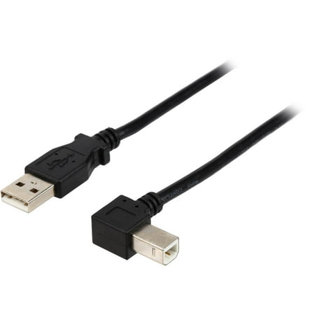 UPC: 0065030852043 | StarTech.com USBAB1ML 1m USB2.0 A to Left Angle B Cable Male to Male Black