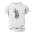 thumbnail image 4 of QATAINLAV Shirts Chemises pour Hommes Été 2025 T - Décontractés Col Rond Manches Courtes Blouses Mode Graphique Muscle Shirts Coton Basiques Tees Tops Prime By Hour Blanc G, 4 of 5