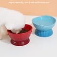 thumbnail image 3 of Large Capacity Hand-Painted Ceramic Oblique Pet Feeder Bowl High Foot Design Oblique Feeder Bowl Elevated Oblique Ceramic Pet Bowl Anti-Overturning Ceramic Feeder Bowl, 3 of 7