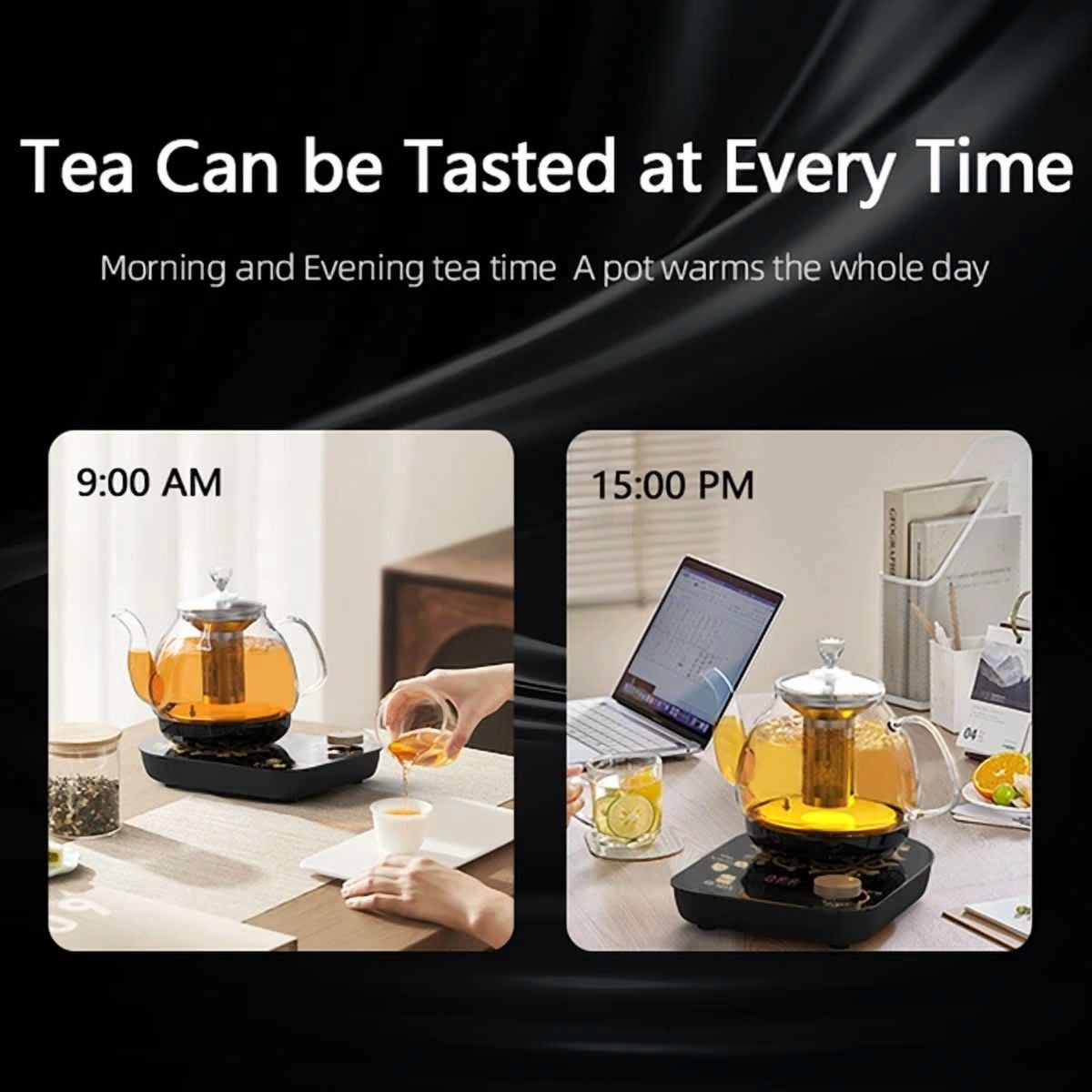 Professional multi-functional glass teapot | 800ml fast heating, cooking and brewing integrated electric kettle with stainless steel filter
