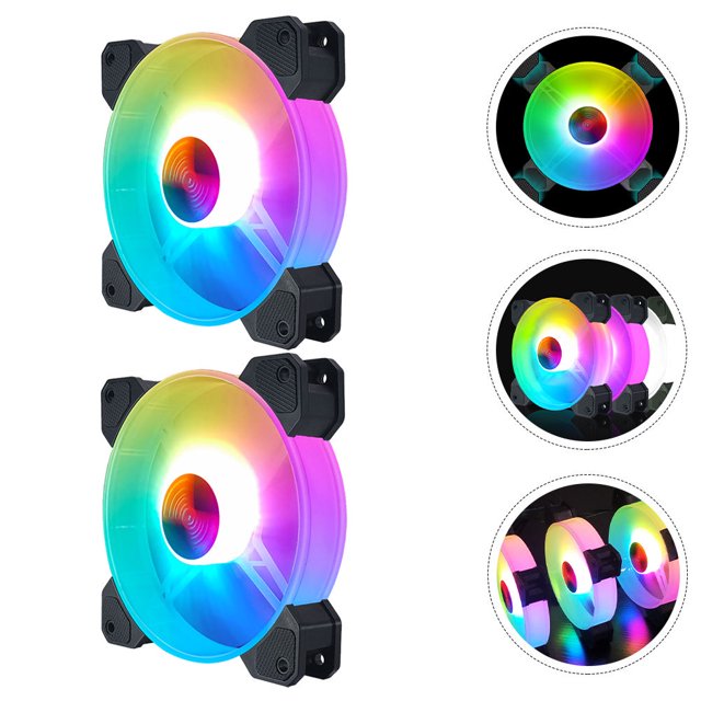 ROMANSENTIAL Back to School 2Pcs Computer Fans Black ABS Noise Reduction Gaming Setup