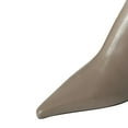 thumbnail image 3 of FSJ Women Unique Teardrop Mid Heel Short Boots Closed Pointy Toe Booties Ankle High Shaft Zipper Shoes Chic Dress Solid Color Business Size 14 Gray, 3 of 4