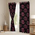 thumbnail image 3 of jejeloiu Pink Skull Skeleton Blackout Curtains Set of 2 (52x84 Each),Vintage Victorian Romantic Window Curtains For Men Women, 3 of 6